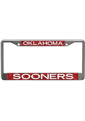 Oklahoma Sooners Metallic Glitter License Plate Frame - Red