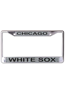 Chicago White Sox Metallic Glitter License Plate Frame - Black