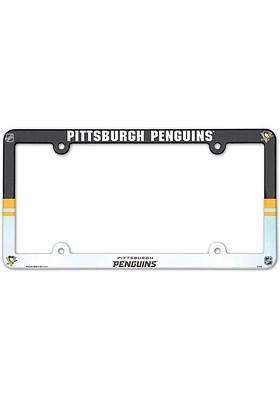 Pittsburgh Penguins Full Color Plastic License Plate Frame - Yellow