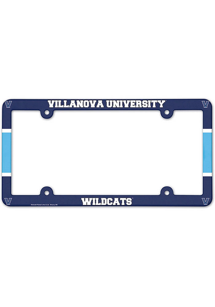 Villanova Wildcats Full Color Plastic License Plate Frame - Blue