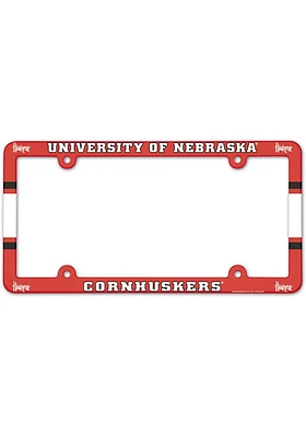Nebraska Cornhuskers Full Color Plastic License Plate Frame - Red