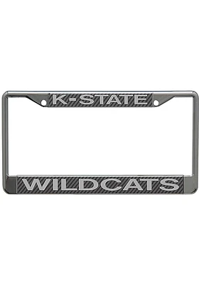 K-State Wildcats Carbon Fiber License Plate Frame - Silver
