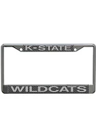 K-State Wildcats Carbon Fiber License Plate Frame - Silver