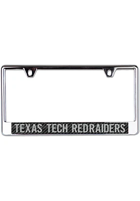 Texas Tech Red Raiders Carbon Fiber License Plate Frame - Silver