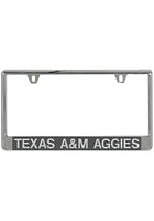 Texas A&M Aggies Carbon Fiber License Plate Frame - Silver