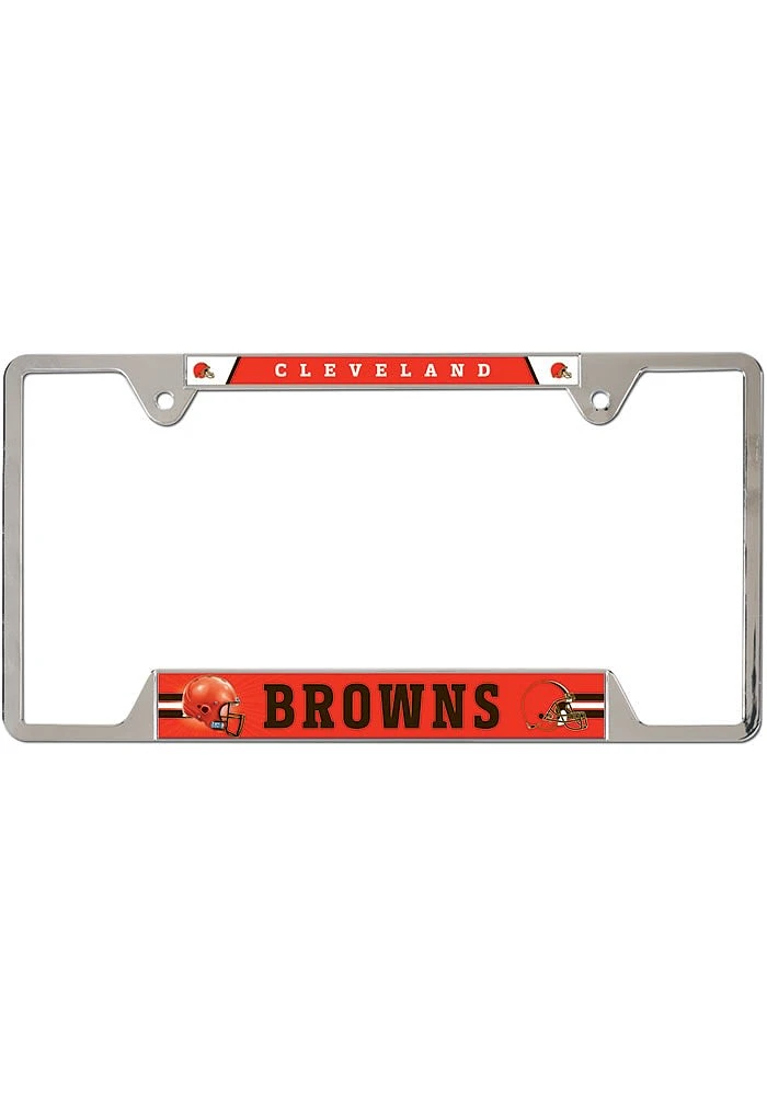 Cleveland Browns Thin Metal License Plate Frame - Orange