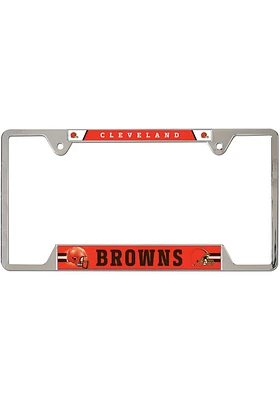 Cleveland Browns Thin Metal License Plate Frame - Orange