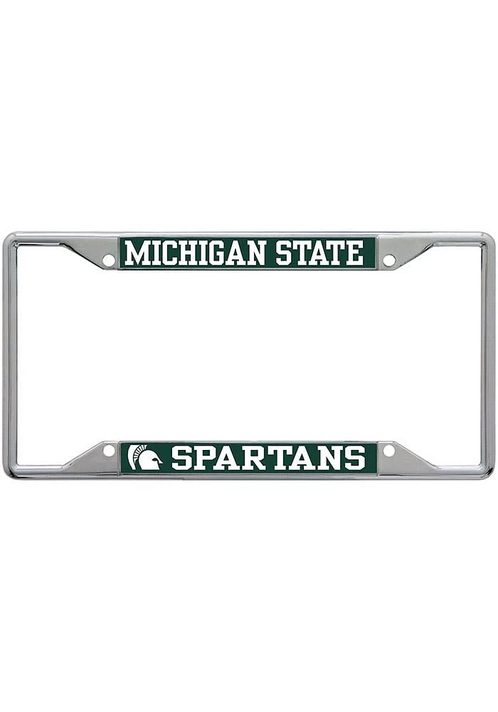 Michigan State Spartans Black and Silver Alumni License Plate Frame - Silver