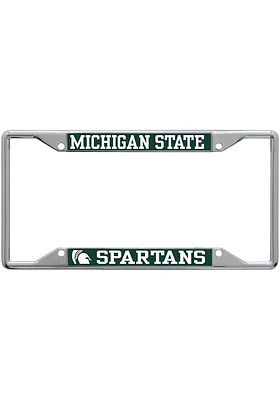 Michigan State Spartans Black and Silver Alumni License Plate Frame - Silver