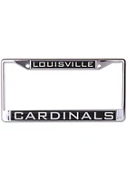 Louisville Cardinals Inlaid Black and Silver License Plate Frame - Silver