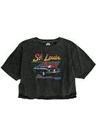 Rally St Louis Womens Black Muscle Car Short Sleeve T-Shirt