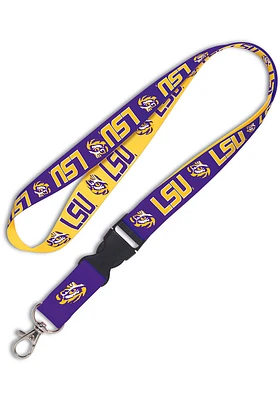 LSU Tigers Team Color Detachable Lanyard - Purple
