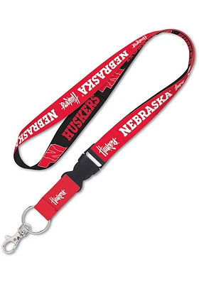 Nebraska Cornhuskers Team Color Detachable Lanyard - Red