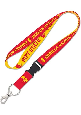Pitt State Gorillas Team Color Detachable Lanyard - Red
