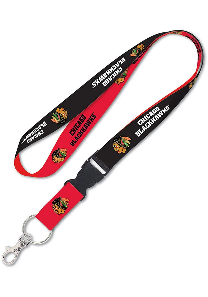Chicago Blackhawks Team Color Detachable Lanyard - Black