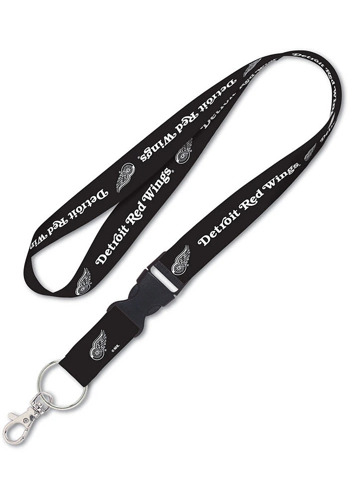 Detroit Red Wings Black Lanyard - Black