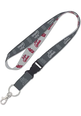 St Louis Cardinals Charcoal Design Lanyard - Charcoal