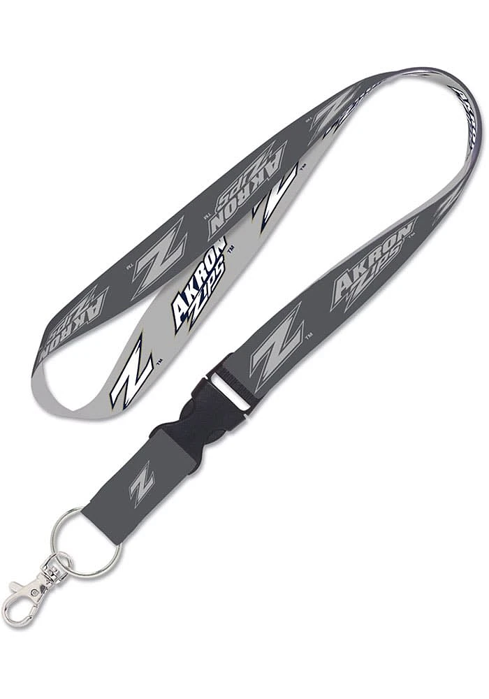 Akron Zips Charcoal Lanyard - Charcoal