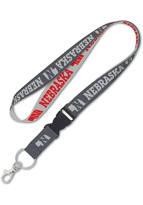Nebraska Cornhuskers Charcoal Lanyard