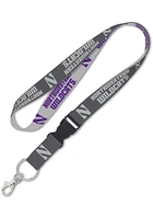 Northwestern Wildcats Charcoal Lanyard - Charcoal