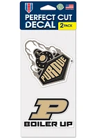 Purdue Boilermakers 4x4 Set of 2 Auto Decal - Black