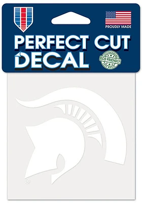 Michigan State Spartans 4x4 White Auto Decal - White