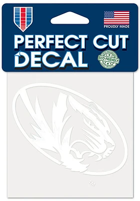 Missouri Tigers 4x4 White Auto Decal - White