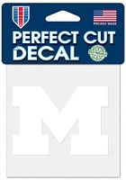 Michigan Wolverines 4x4 White Auto Decal - White
