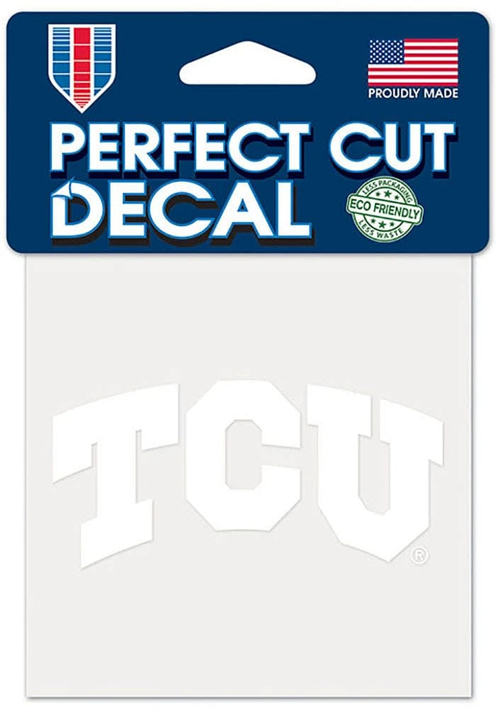 TCU Horned Frogs 4x4 White Auto Decal - White