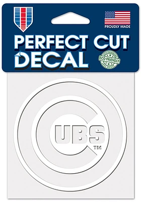 Chicago Cubs 4x4 White Auto Decal - White