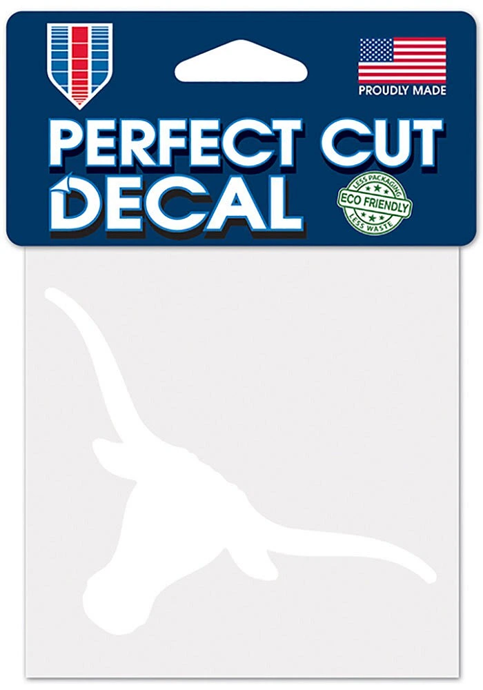 Texas Longhorns 4x4 White Auto Decal - White