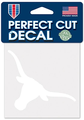 Texas Longhorns 4x4 White Auto Decal - White