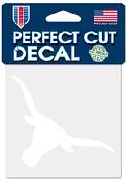 Texas Longhorns 4x4 White Auto Decal - White