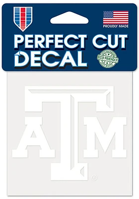 Texas A&M Aggies 4x4 White Auto Decal - White