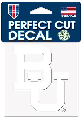 Baylor Bears 4x4 White Auto Decal - White