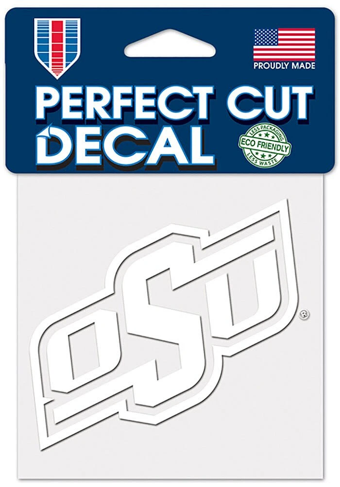 Oklahoma State Cowboys 4x4 White Auto Decal - White