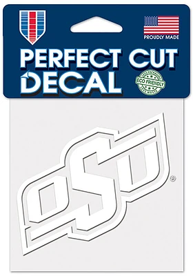 Oklahoma State Cowboys 4x4 White Auto Decal - White