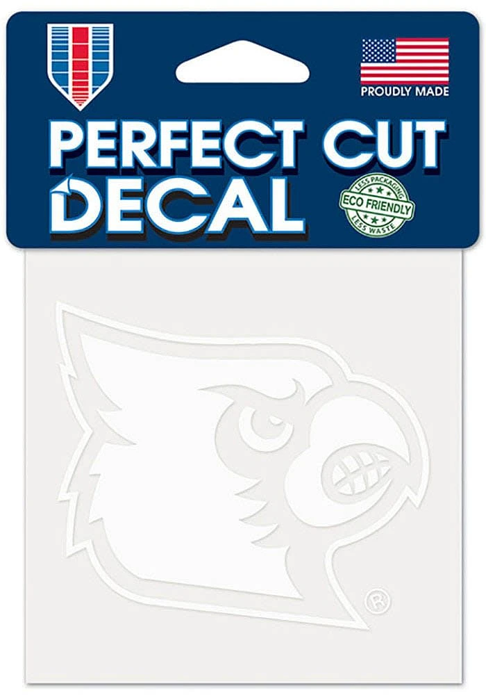 Louisville Cardinals 4x4 White Auto Decal - White