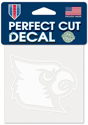 Louisville Cardinals 4x4 White Auto Decal - White