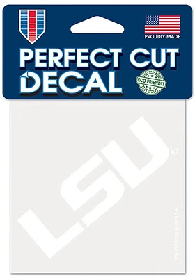 LSU Tigers 4x4 White Auto Decal - White