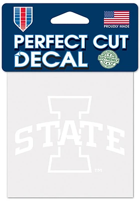 Iowa State Cyclones 4x4 White Auto Decal - White