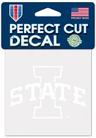 Iowa State Cyclones 4x4 White Auto Decal - White