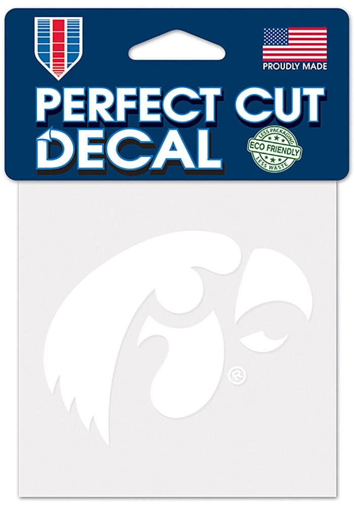 Iowa Hawkeyes 4x4 White Auto Decal - White