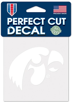 Iowa Hawkeyes 4x4 White Auto Decal - White