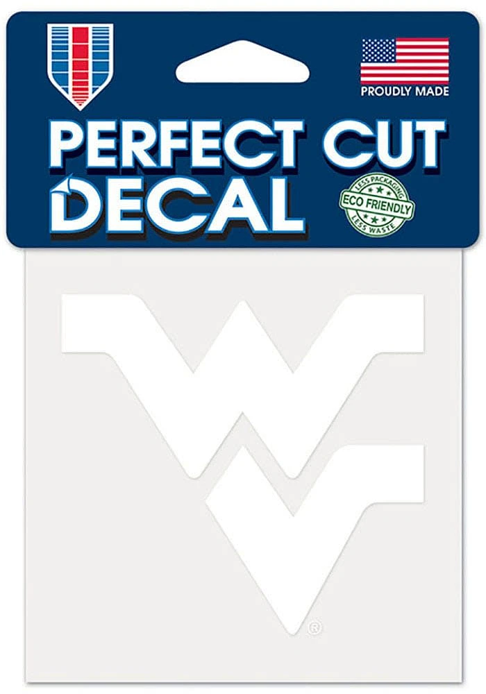 West Virginia Mountaineers 4x4 White Auto Decal - White