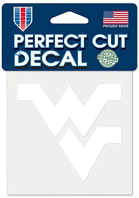 West Virginia Mountaineers 4x4 White Auto Decal - White