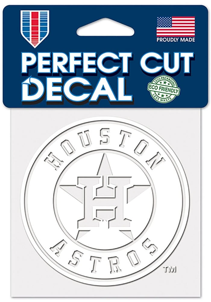 Houston Astros 4x4 White Auto Decal - White