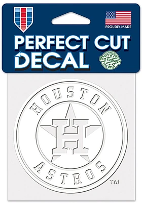 Houston Astros 4x4 White Auto Decal - White