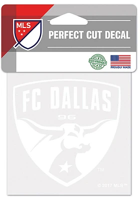 FC Dallas 4x4 White Auto Decal - White