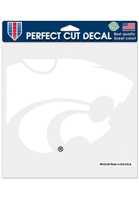 K-State Wildcats 8x8 White Auto Decal - White